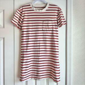Madewell Dress Women's Size XS T-Shirt Pablo Stripe in Persimmon and Plum